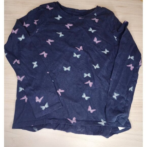 Lot of 2 Girls L 10/12 1 Cat & Jack /1 Old Navy Long Sleeve Butterfly, Glitter - Picture 5 of 8